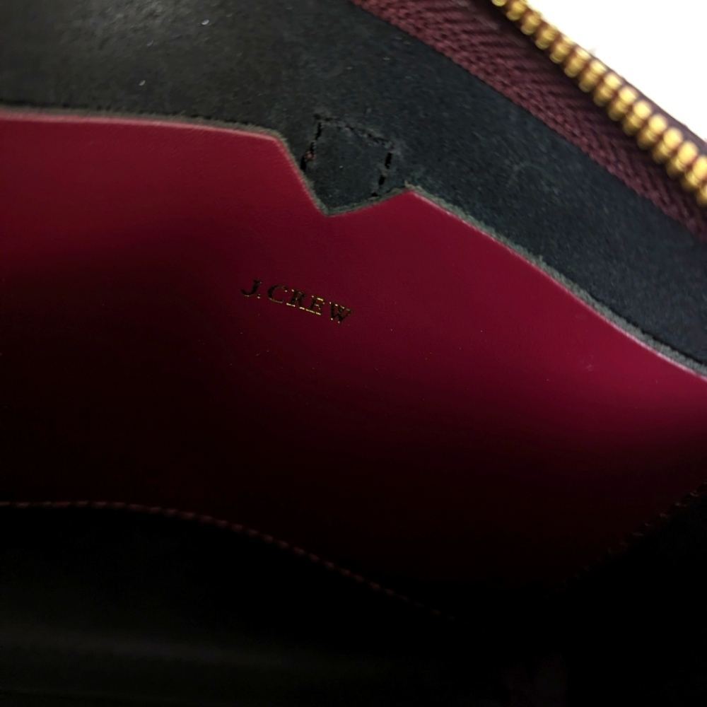 J.Crew Burgundy Parker Leather Quality Travel Work School Crossbody Bag - Picture 5 of 7